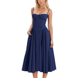Corset Drop Waist Midi Dress